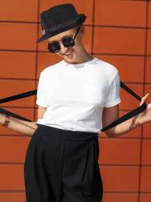 Gentleman's Hat, Suspenders, Glasses, Costume Set, Suitable For Daily Wear, Events, Parties, Stage Performance - Black - View 1