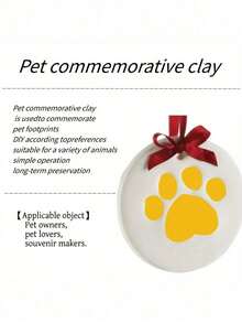 Pet Paw Print & Handprint Clay Kit - Complete DIY Keepsake Set With Bracket, Golden Paint, Brush, Mold Box, Letter Mold & Ribbon For Cat And Dog Owners - Multicolor - View 5