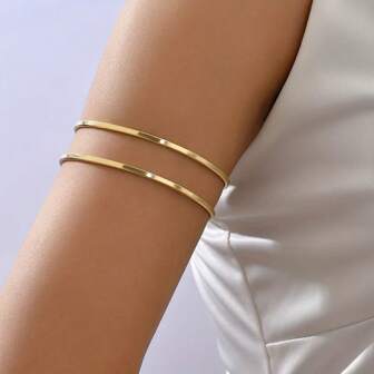 1 pièce Bracelet jonc mode en métal ajouré de forme géométrique