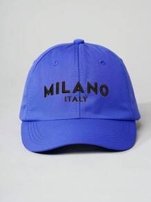 1 pièce Casquette de baseball brodée Milano pour femmes, chapeau décontracté réglable avec protection contre le soleil pour l'extérieur, les voyages, la plage, les vacances, également adapté pour les hommes, style Y2K