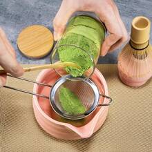 Matcha Eggbeater Set, 5-Piece Matcha Set Including Ceramic Bowl, Bamboo Beater, Spoon, Sieve, And Stand, Complete Set For Tea Ceremony, Matcha Latte, And Matcha Enthusiast Gifts In Pink, White, Green, And Black - Multicolor - View 2