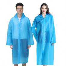 1pc Thick Waterproof Full Body Rain Poncho, Long Sleeve Adult Outdoor Cycling Hooded Raincoat, Hiking Rainwear