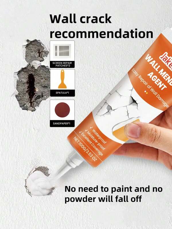1 Set Of Wall Repair Paste, Nail Hole Repair Peeling, Cracking, Nail Hole, Wall Hole Wall Repair Paste, White Household Putty Paste, Mildew-Proof And Odorless Wall Repair Paste