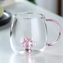 1pc Customized Glass Water Cup, You Can Customize Your Name, High-Quality Cup For Home Use/Cartoon Animal Cup/High Borosilicate Heat-Resistant Glass/Gift, Suitable For Giving To Friends/Family/Parents/Kids - Transparent - View 9