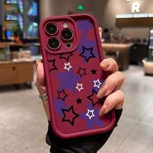 Funda de silicona para phone 11, 12, 13, 14, 15, 16 Plus Pro ProMax XSMAX XS/ X S22 S23 S24 S25, diseño elegante y moderno, estampado morado - Blanco antiguo - Ver 4