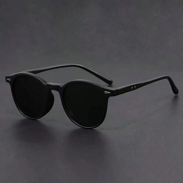 1 Pair Matte Vintage Retro Classic Fashion Glasses, All-Season