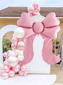 1 Stück 150 cm extra großer rosa Schleifenballon, mittelgroßer matter hellrosa Schleifenfolienballon, für Schleifen Dekoration, Geburtstag, Valentinstag, Hochzeit, Fotoshooting Dekoration, Prinzessin Geburtstagsparty, Bridal-Shower, Junggesellinnenabschied, Jahrestag