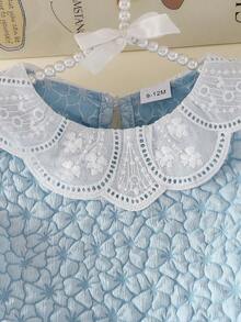 Infant Girls Ruffle Collar Bubble Crinkle Dress, Casual Cute Dress For Outings And Daily Wear, Spring/Summer - Multicolor - View 3