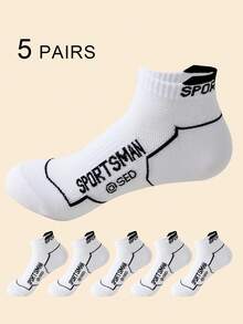 5 Pasang Kaos Kaki Pendek Olahraga Pria Berkualitas Tinggi, Bahan Jala Bernapas, Ukuran 39-44 - MultiWarna - View 4