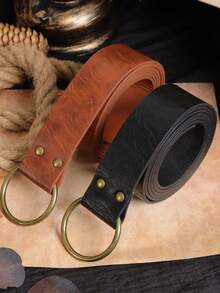 1 件中世纪骑士服装配饰文艺复兴皮带男士时尚皮带腰带适用于连衣裙牛仔裤配金色圆扣