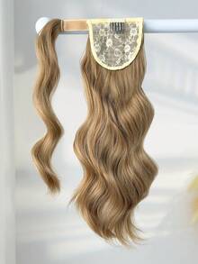 Extensión de cabello con coleta rizada marrón resistente al calor de 22 pulgadas - Dorado - Ver 7