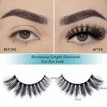 YANLashes Bulk 50 Pairs Wholesale False Lash Pack Individual 15mm 18mm Full Eyelashes Fluffy Faux Mink Strip Eyelash With Glitter Cases520 - Black - View 3