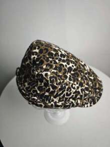 1pc Women Leopard Print Beret Hat, Fashionable Street Newsboy Cap, Outdoor Casual Forward Cap, Sun-Shading, Versatile, Comfortable, Lightweight, Suitable For Traveling, Hiking, Shopping, Beach, Camping And Various Occasions