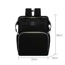 1pc Diaper Bag For Moms, Multifunctional Fully-Inclusive, Foldable & Storable Crib Bag, Stroller Hanging Bag, Large Capacity & View, Waterproof & Materials - Black - View 3