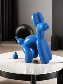 1pc Balloon Dog Statue Modern Balloon Animal Art Statue, White Elephant Gag Gifts, Humor Small Decor Item, Funny Pooping Dog For Coffee Table Decoration - Multicolor - View 5