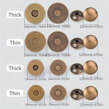 10套/包 14/18毫米金属双铆钉磁扣纽扣紧固件包包按扣钱包手提包衣服DIY - 彩色 - 查看 4