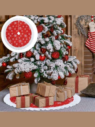 1 Jupe pour sapin de Noël, Jupe de sapin de Noël surdimensionnée et confortable, 90 cm, Décoration de sapin de Noël flocon de neige, Jupe de décoration de sapin de Noël douce et confortable, Couverture de sapin de Noël, Convient pour une utilisation intérieure, Décoration de fête de Noël. Décorations de Noël Décoration de chambre d'hiver