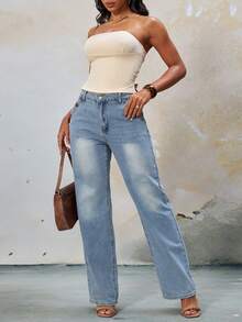 Women's Solid Color Slit Hem Camisole (Without Cups) For Summer - Apricot - View 8