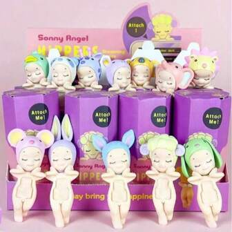 Sanrio Sanrio 1-delige/12-delige set van schattige Sonny Angels Blind Box autodecoratie, poppenengel mobiele telefoonhoes sticker speelgoedauto interieur, eettafeldecoratie, model, actiespeelgoed, verzamelobject, rugzakdecoratie, kerst-/feestentertainment/verjaardagsfeestje cadeau (willekeurige kleur)