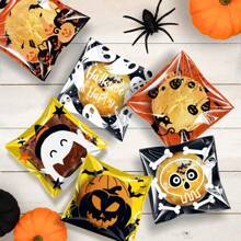 30pcs/ Pack Halloween Pumpkin Ghost Zipper Self-Sealing Candy Bag, Suitable For Halloween Party Decoration Candy Packaging, Halloween Party Gift, And Gift Packaging Candy.