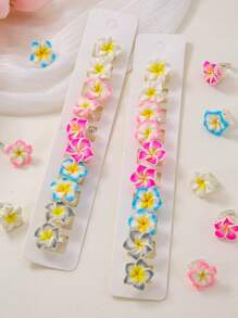 Set de 10 pinzas para el cabello con flores de margarita 3D en degradado para niñas/niños, accesorios para el cabello, estilo europeo y americano, pinza para el flequillo