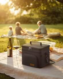 Insulated Lunch Box For Men & Women - Leak-Proof Cooler Lunch Bag With 4 Pockets, Adjustable Strap, Ideal For Work, Picnic, Travel - Medium, Black, 10.2"*6.9"*8.5" - màu đen - Xem 12