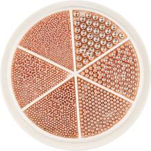 6 合 1 混合金属珠套装，用于美甲装饰，金色银白色美甲金属迷你珠，指甲鱼子酱珠 0.8-1.5 毫米 3D 设计珠宝，适用于指甲 DIY 装饰配件 6 种尺寸 - 彩色 - 查看 10