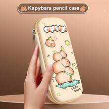 Capybara Pencil Case - 3D Cartoon Design For Kids School Supplies - Brown - View 8