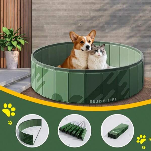 Foldable Dog Cooling Bath Tub - Portable Pet Swimming Pool, Suitable For Outdoor Recreation, Easy To Install, Durable And Safe, Ideal For Summer Play
