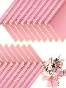 Papier d'emballage pour fleurs, matériel d'emballage de bouquet de fleurs fraîches pour artisanat de fleuriste, papier d'emballage étanche pour boîte-cadeau florale, fournitures de fleuriste, papier d'emballage pour bouquet de fleurs avec bordure dorée, style coréen pour emballage cadeau DIY, décoration florale, 23 x 23 pouces, papier d'emballage, papier de soie, fournitures de bouquet de fleurs