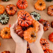Decoración de calabaza multicolor de espuma simulada - Verduras simuladas DIY para decoración otoñal, Halloween, Acción de Gracias, fiestas en el hogar