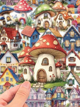 50pcs Transparent Fairy Tale Castle Stickers, Waterproof Clear PET Scrapbook Material, DIY For Notebook, Phone, Tablet, Decorate Helmet, Guitar, Luggage