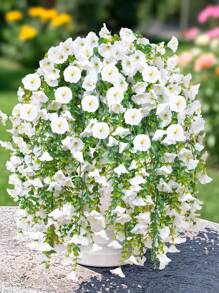 1/2/4 piezas Plantas artificiales colgantes de eucalipto y gloria de la mañana de seda, resistentes a los rayos UV, plantas verdes para decoración de aniversario, graduación, ceremonia de boda, fiesta familiar, oficina, porche, jardín, patio y pared en primavera/verano