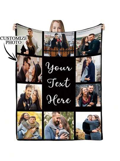 1pc Customized Photo Blanket , Personalized Photo Blanket , Personalized Photo Memory Blanket, Blanket Use For Bedding/Sofa/Indoor/Outdoor, Customized Christmas Gifts ,Friend Gift, Kids Gift ,Family Gift, Birthday Gifts, Wedding Gifts, Gift For Friend, Gift For Her,Gift For Girlfriend, Gift For Mom/Dad Washable Cozy,Warm,Comfortable Custom,Unique,Personalized Ideal Gifts For Him,Ideal Gifts For Her,Ideal Gifts For Boyfriend,Ideal Gifts For Girlfriend,Ideal Gifts For Dad,Ideal Gifts For Mom,Ideal Gifts For Friends,Ideal Gifts For Family Him,Her,Boyfriend,Girlfriend,Dad,Family,Mom,Friends For Anniversaries,For Valentine's Day,For Mother's Day,For Birthdays,For Children's Day,For Father's Day,For Graduation,For Christmass,For Weddings,For Housewarming Sofa,Bed,Car,Tea Room,Bedroom,Living Room