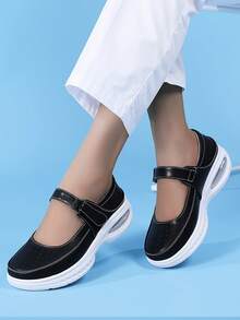 Giày casual đế mềm kiểu Âu và Mỹ, giày bầu đế mềm, giày công sở thoải mái, giày cho mẹ không gây mỏi chân, giày Mary Jane đế dày chống trượt thoáng khí cho hoạt động ngoài trời. - màu đen - Xem 5