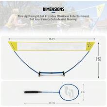 Badminton Rackets - Yellow/Blue (standard Set) - View 5