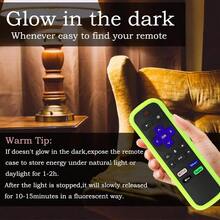 2Pack Silicone Protective Remote Case For  Roku Hisense Roku Controller Sleeve Universal For Roku Express 4K+ 2021 Roku Streaming Stick+ Remote Cover With Lanyards Glow GreenandGlow Purple - GlowYellow&GlowPurple - Xem 3