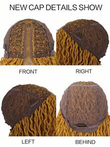 28" Micro Senegal Twist Box Braided Wig – Glueless Lace Front Synthetic Knotless Braids For  (#613, Honey Yellow) - SYellow - View 7