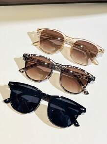 Gafas de moda de 3/6 piezas para mujer con marco geométrico, estilo elegante y bohemio, de estilo moderno y simple, accesorios para exterior, viajes, conducción, camping, fotografía callejera, vacaciones de verano, playa y viajes