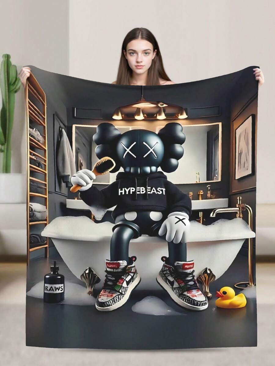 Kawss Kawaii Kaw Animation Theme Flannel Blanket - ,Print Blanket Living Room, Sofa And Travel - Gorgeous Mixed Color Gifts For Friends And Family, Double-Layer Blanket Comfortable Bedroom Decoration