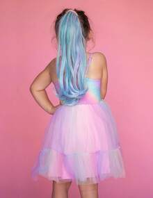 2025Toddler Girls Tulle Dress Rainbow Tutu Birthday Princess Dresses Formal Photo Shoot Outfit Summer Clothes 2-6T'Sprout Style' - 彩虹 - 查看 3