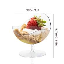 黑色/白色甜品杯，冰淇淋杯，慕斯杯，布丁杯，可重复使用的塑料特殊形状甜品杯，适用于甜品店，生日派对，婚礼和咖啡馆 - 彩色 - 查看 7