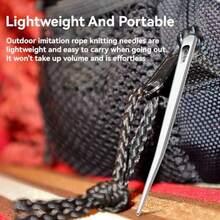 QYStainless Steel Rope Pusher And Splicing Tool Paracord Needle Stainless Steel Paracord Knitting Needle DIY Lanyard Bracelet Stitching Tool Metal Splicing Needle8434 - 如圖 - 查看 4
