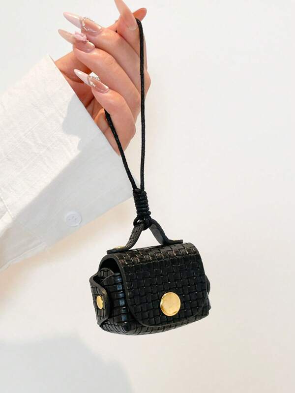 1 Pcs Fashionable & Cute Woven PU Leather Mini Coin Purse Suitable As Bag Charm Keychain Pendant For Men & Women For Women Money Wallet Mini Wallet Purse Wallet Wristlet Wallet Coin Wallet