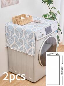 1/2 piezas Funda de tela moderna y minimalista de estilo nórdico para electrodomésticos, con estampado geométrico en forma de diamante en color azul, apta para decoración del hogar, microondas y electrodomésticos de cocina