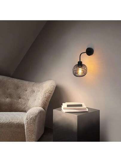 Wand Verlichting Indoor Lamp Zwart Hallway E27 Living Room Vintage Lighting Bedroom Bed Bedside Retro Industrial Staircase Office Hotel out Bulb) view 4