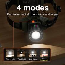 2025 Most Powerful LED Headlight Rechargeable Strong Light LED Headlamp Super Bright Head Flashlight 30W Long Shot Camping Hunting Lamp - Army Green - View 5