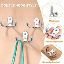 2 خطاف ثنائي للملابس/القبعات من معدن عتيق للتركيب على الحائط، خطافات حائط مزدوجة مع براغي مناسبة للحمام والمطبخ والمكتب والحمامات العامة والمراكز التجارية