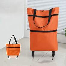 Foldable Wheeled Grocery Cart, Portable Waterproof Shopping Tote Bag