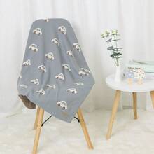 1pc Knitted Baby Car Pattern Comfortable Blanket, All Season - Grey - View 3